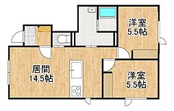 マロードV 2LDKの間取図画像