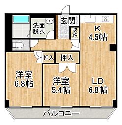 ホワイトパレス 2LDKの間取図画像