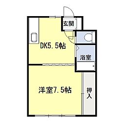 コーポさんわ 1DKの間取図画像