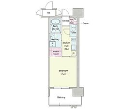 アデグランツ大須 13階1Kの間取り