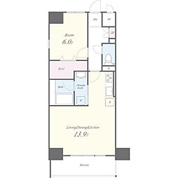 スプリームヒルズ鶴舞 8階1LDKの間取り