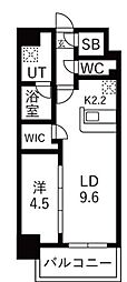 メイクスアート名駅WEST 1LDKの間取図画像