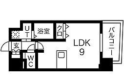 プレサンス新栄リミックス 1Kの間取図画像