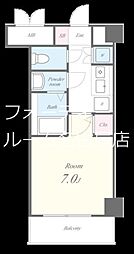 ヴィラマリオン 1Kの間取図画像