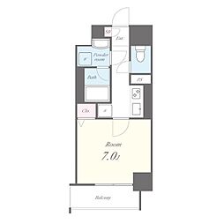 ResidenceYuki 1Kの間取図画像