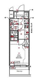 MAXIV名古屋上前津 1Kの間取図画像