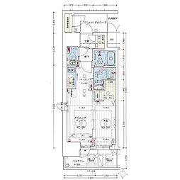 エステムコート名古屋新栄2アリーナ 1DKの間取図画像