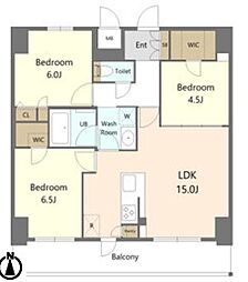 S-RESIDENCE高岳ardent 3LDKの間取図画像