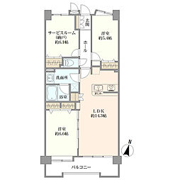 ライオンズガーデンひばりケ丘第2 2SLDKの間取図画像