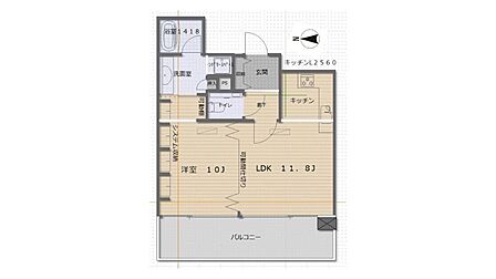 2026年8月末フルリノベーション完成予定。新築時オリジナルのスタジオタイプに可動間仕切り設置、システム収納も設置しました。1LDK:52.86m2、バルコニー:15.56m2