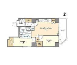 OrchidResidence渋谷富ヶ谷 2LDKの間取図画像