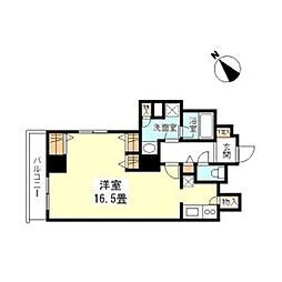 京王井の頭線 神泉駅 徒歩3分の賃貸マンション 13階ワンルームの間取り