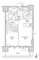 ザ・パークハビオ代々木 1LDKの間取図画像
