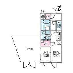 目黒区駒場3丁目マンション 1DKの間取図画像