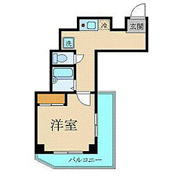 プレール渋谷壱番館 1Kの間取図画像