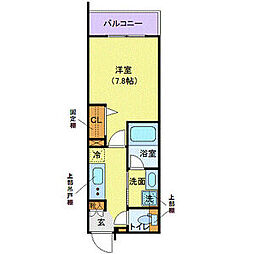 ハーモニーレジデンス品川高輪 1Kの間取図画像