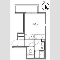 アリカ大森2 ワンルームの間取図画像