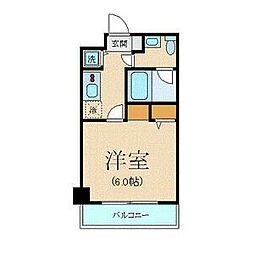 プリヴィレージュ目黒南 1Kの間取図画像