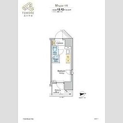 TOMORE品川中延 ワンルームの間取図画像