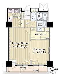 パーク・アヴェニュー神南 1LDKの間取図画像