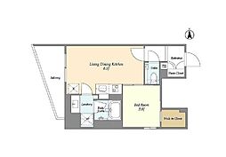 OrchidResidence渋谷富ヶ谷 1LDKの間取図画像