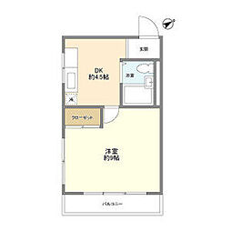 西麻布コンド 1DKの間取図画像