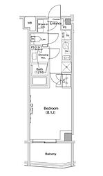 ザ・パークハビオ渋谷クロス 1Kの間取図画像