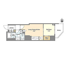 OrchidResidence渋谷富ヶ谷 1LDKの間取図画像