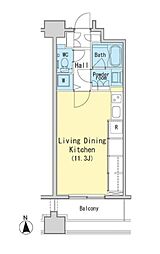レジディア西麻布 ワンルームの間取図画像
