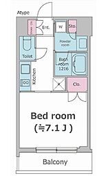 PARKFLATS渋谷代官山 1Kの間取図画像