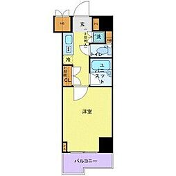 ルーブル南麻布 1Kの間取図画像