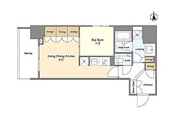 OrchidResidence渋谷富ヶ谷 1LDKの間取図画像
