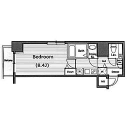 グランド・ガーラ西麻布 1Kの間取図画像