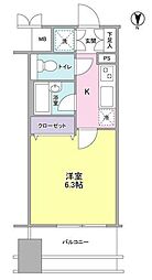 プロスペクトグラーサ広尾 1Kの間取図画像