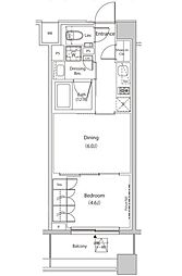 ザ・パークハビオ目黒プレイス 1DKの間取図画像
