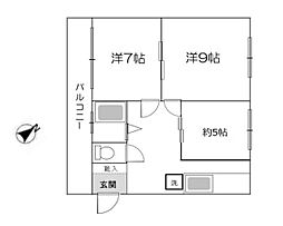 エビヤビル 3DKの間取図画像