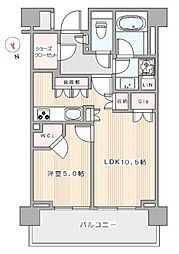 ピアース恵比寿 1LDKの間取図画像