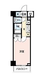パレステュディオ新宿パークサイド 1Kの間取図画像