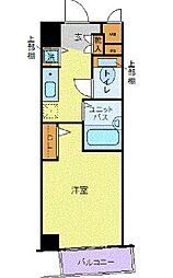 都営大江戸線 牛込柳町駅 徒歩2分の賃貸マンション 2階ワンルームの間取り