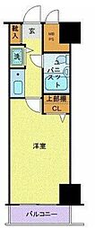 ルイシャトレ恵比寿 ワンルームの間取図画像