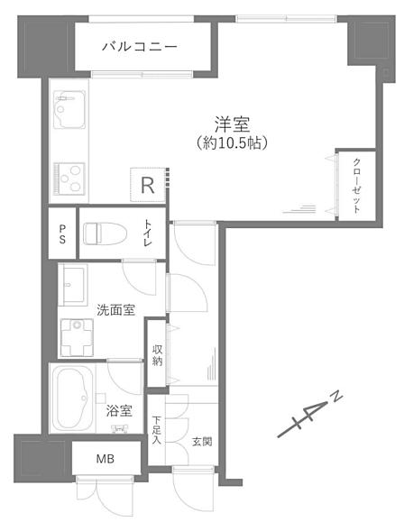 1R 間取り