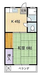 コーポ中和泉 101 1階1Kの間取り
