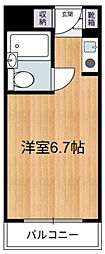 QU館 G 3階ワンルームの間取り