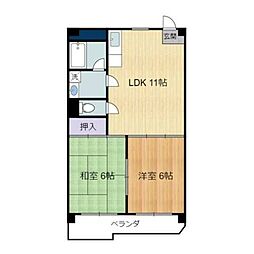 モンターニュ国領 2LDKの間取図画像