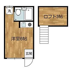 メゾン・ド・ワカミヤ ワンルームの間取図画像