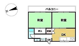 交邦ビル 2DKの間取図画像