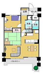 サンロード三石台四番館 2LDKの間取図画像