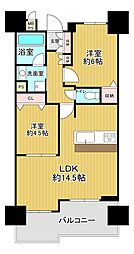 ワコーレザ・リーブル神戸 2LDKの間取図画像
