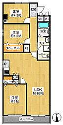 メゾンローズ塚口 3LDKの間取図画像