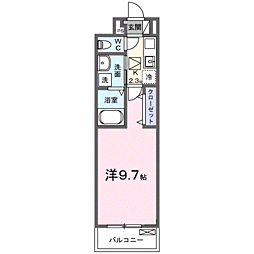 sumikawa 1Kの間取図画像